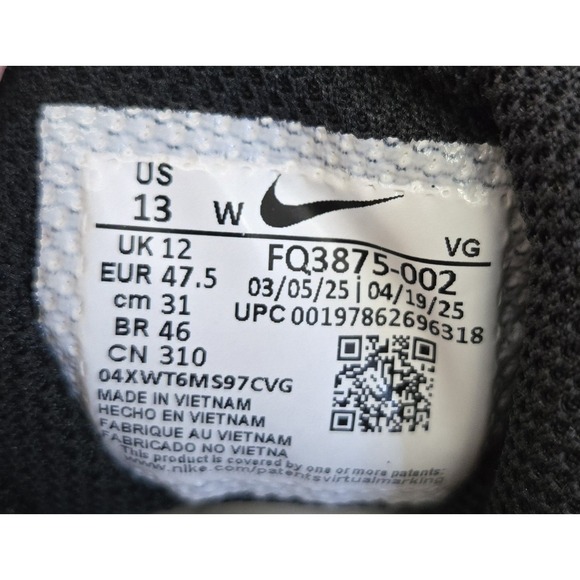 Nike FQ3875-001 Alpha Menace 4 Shark‎ Men\'s 13 Football Cleats Black & White main image 4